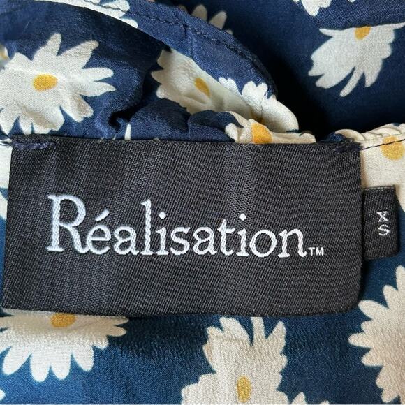 Réalisation Par The Valentina Blue Daisy Mini Wrap Dress XS - Picture 9 of 9